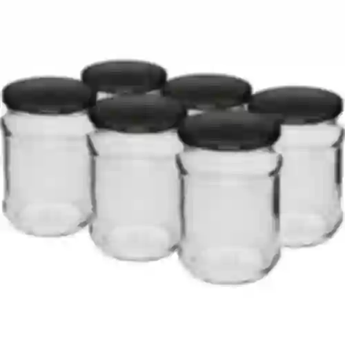 250 ml twist-off jar with black lids - 6 pcs