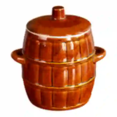 3,2 L Stoneware - barrel crock pot with lid