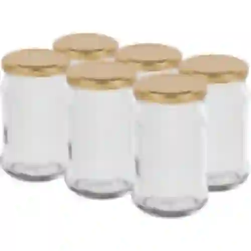 300 ml twist-off jar with golden Ø66 lid - 6 pcs