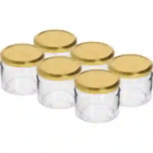 330 ml jar with golden Ø82/6 lid, 6 pcs