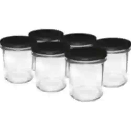 346 ml twist-off jar with black lids - 6 pcs