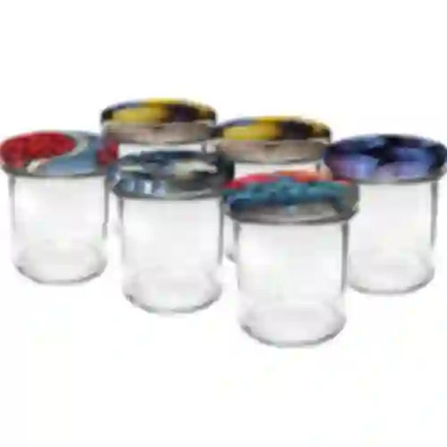 346 ml twist-off jar with coloured lids - 6 pcs