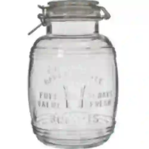 "3l ""Old"" barrel glass jar with clamp lid"