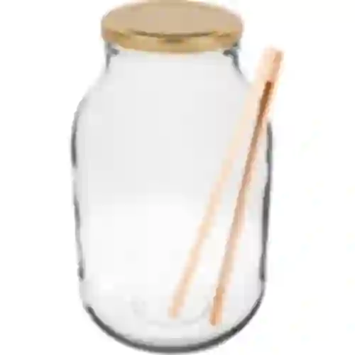 3l twist off glass jar with golden lid Ø100 and tongs