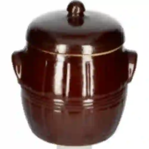 4,5l Stoneware / barrel crock pot with lid