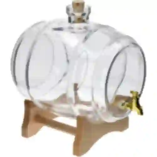 5 L glass barrel "Sto lat"", decorative, transparent