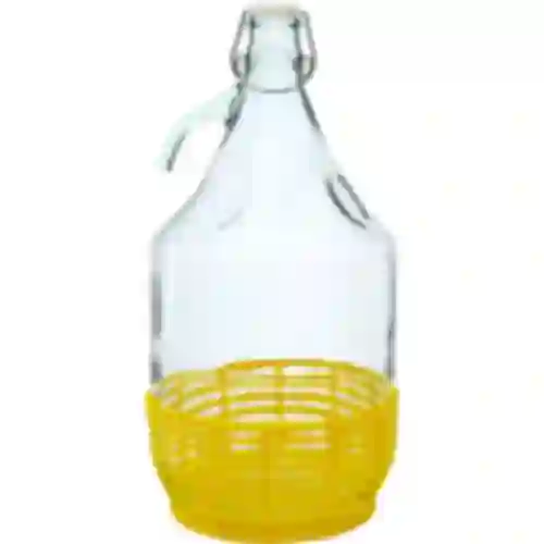 5 L swing top carboy / gallon with plastic basket "Dama"
