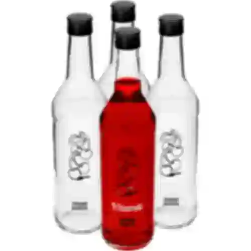 500 ml bottle with screw cap, with Cherry infusion liqueur print, 4 pcs