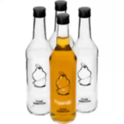 500 ml bottle with screw cap, with Quince infusion liqueur print, 4 pcs