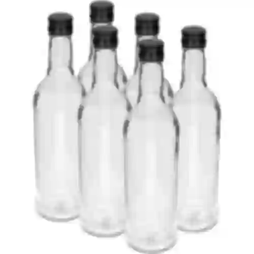 500 mL ‘Slim’ bottle with black screw cap, for vodka – 6 pcs