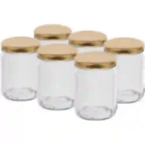 500ml twist off glass jar with golden lid Ø82/6 - 6 pcs.