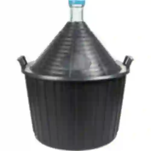 54 L wine demijohn in a plastic basket