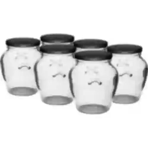 580 ml twist-off jar with black lids - 6 pcs