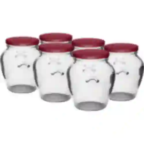 580 ml twist-off jar with burgundy lids - 6 pcs