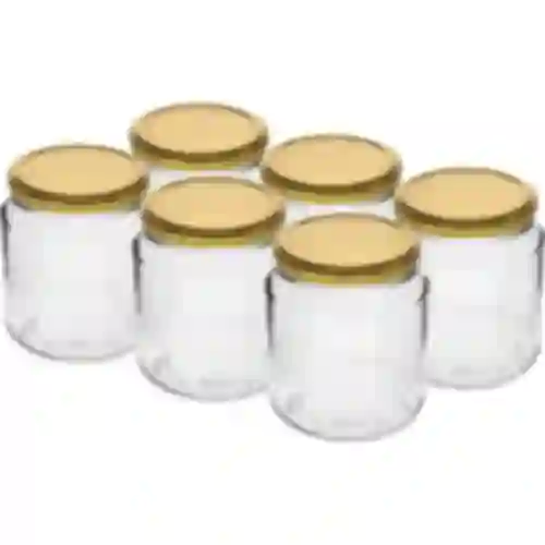 580 ml twist-off jar with golden lid Ø82/6, 6 pcs