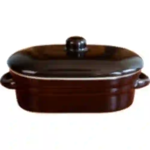750ml Oblong Stoneware / ceramic crock lard pot with lid
