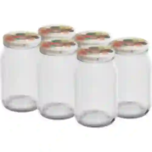 900 ml twist-off jar with coloured Ø82/6 lid - 6 pcs