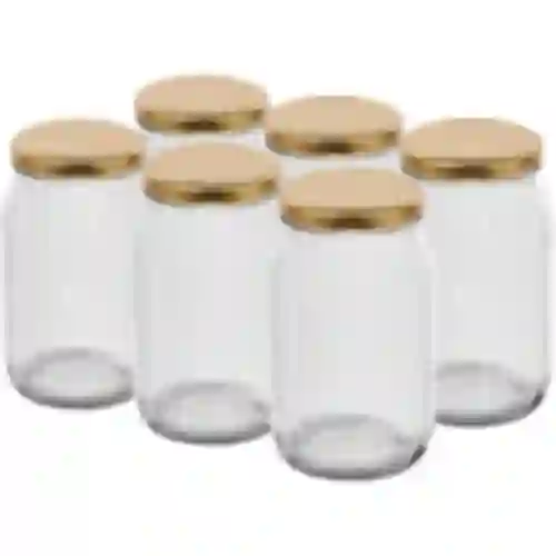 900ml twist off glass jar with golden lid Ø82/6 - 6 pcs.