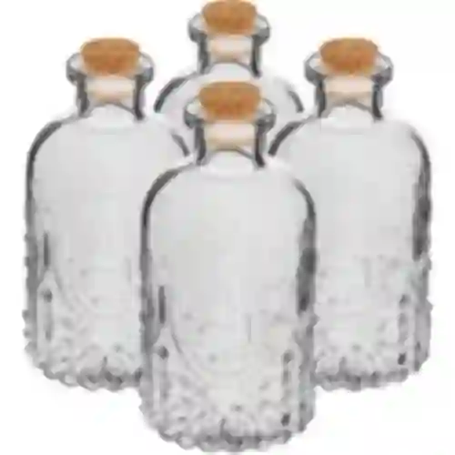 A set of bottles with corks,  240 mL - 4 pcs