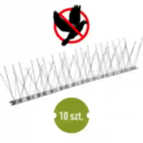 Bird spikes, on metal strip, 10 pcs.