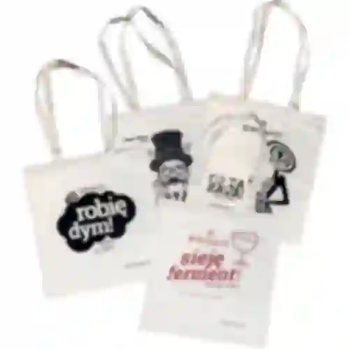 Cotton bags with a print - set of 10