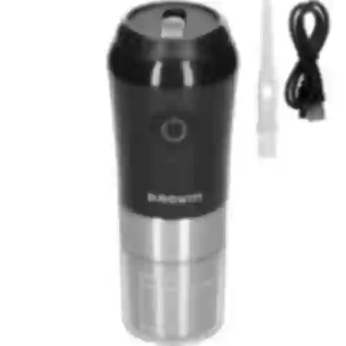 Electric burr grinder for coffee with brewer and thermal mug