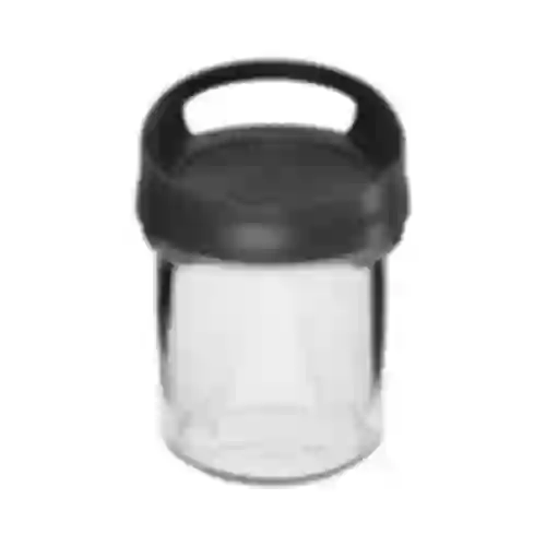 Glass container, 350 ml, with a lid for hanging