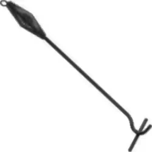 Holder/fire iron for the lid of a cast iron pot or cauldron
