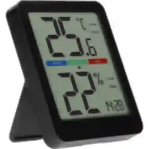 Indoor electronic thermometer, black