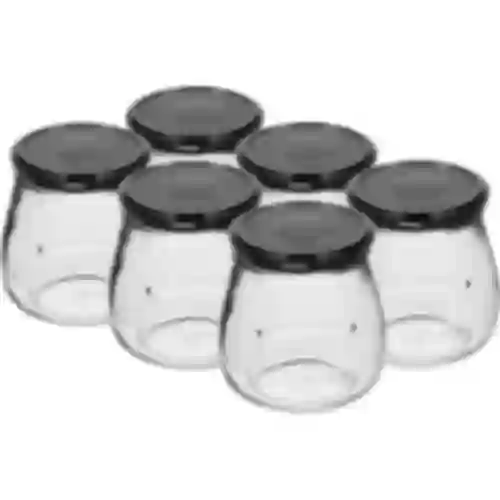 “Inverted Amphora” 500 ml twist-off jar with Ø82/6 black lid, 6 pcs
