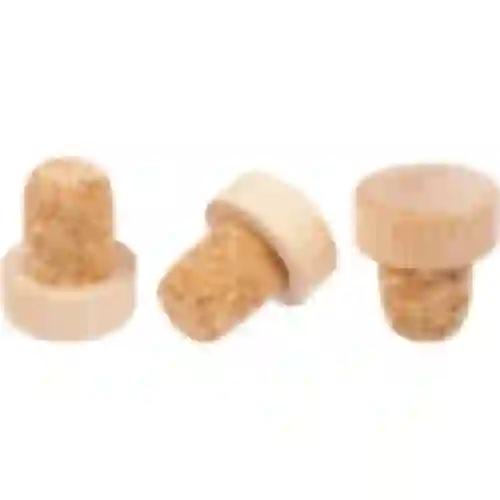 Natural T-cork with wooden top Ø19,5mm , 3pcs.