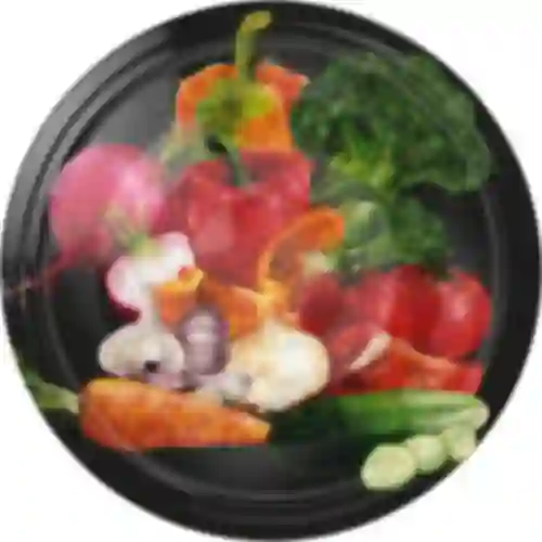 Ø66/4 twist-off lid, vegetables on black background, 10 pcs