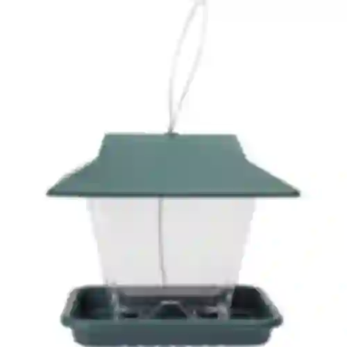 Plastic bird feeder - 19,5x14,5x18 cm, green