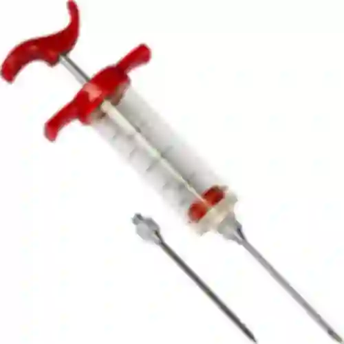 Plastic meat injector with 2 injection needles, 30 ml