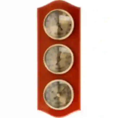 Retro weather station - mahogany colour with gold dials