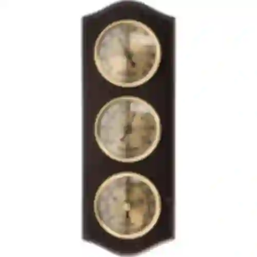 Retro weather station - walnut colour with gold dials