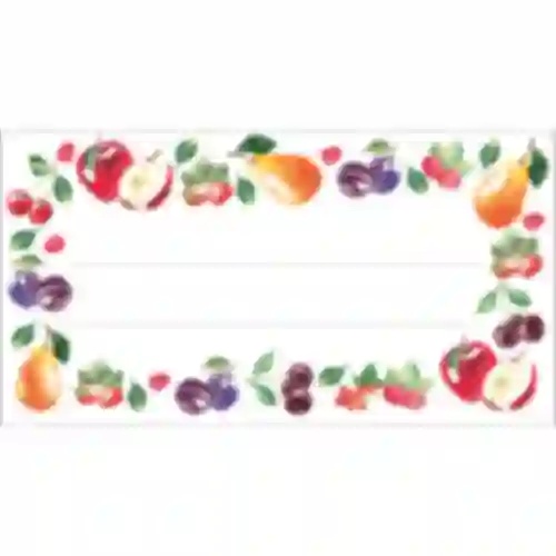 Self-adhesive labels, mix, fruit pattern, 85/45 mm