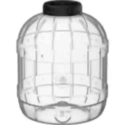 Unbreakable, multifunctional jar with black cap, 12 L