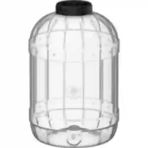 Unbreakable, multifunctional jar with black cap, 18 L