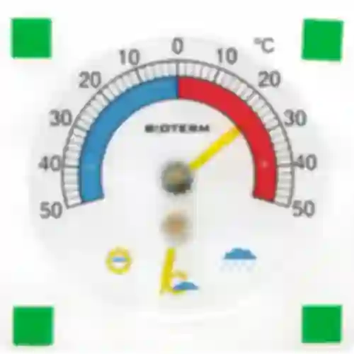 Universal thermometer with a hygrometer, transparent, self-adhesive (-50°C to +50°C)