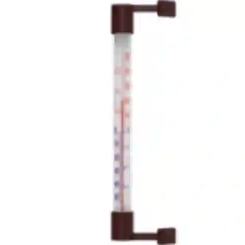 Window thermometer stick-on/screw-on , brown  (-50°C to +50°C) 22cm