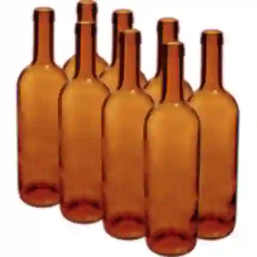 Wine bottle 0.75 L, brown - 8-pack