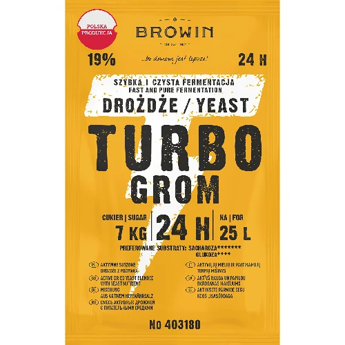 Turbo Browin 24h distiller's yeast, 180 g  - 1 ['yeast for alcohol', ' yeast for spirit', ' yeast for moonshine', ' yeast for samogon', ' moonshine', ' samogon', ' moonshine']