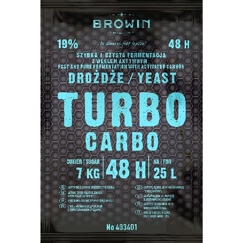 Turbo Carbo 48h yeast 160g - 2 ['pure fermentation', ' yeast with active carbon', ' turbo yeast with active carbon', ' nice aroma of distillation']