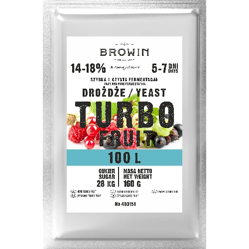 Turbo Fruit 5-7 days distiller's yeast, 160 g - 2 ['yeast for alcohol', ' yeast for spirit', ' yeast for moonshine', ' yeast for samogon', ' moonshine', ' samogon', ' moonshine']