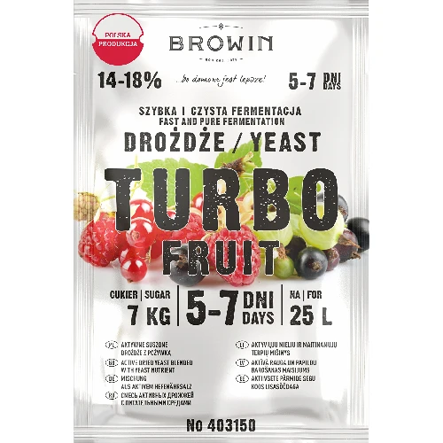 Turbo Fruit 5-7 days distiller's yeast 40g  - 1 ['yeast for alcohol', ' yeast for spirit', ' yeast for moonshine', ' yeast for samogon', ' moonshine', ' samogon', ' moonshine']