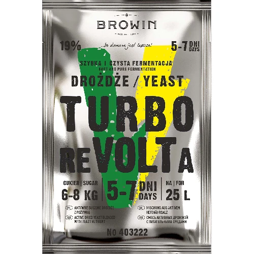 Turbo ReVOLTa yeast 5-7 days - 2 ['for sugar settings', ' stay at home', ' technical spirit', ' fast fermentation', ' high alcohol percentage', ' turbo yeast']