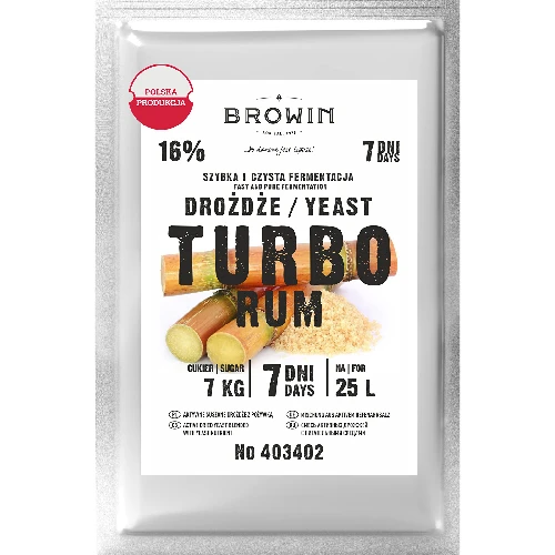 Turbo Rum yeast, 44 g  - 1 ['turbo yeast', ' rum yeast', ' distillers yeast', ' home-made rum', ' browin yeast', ' how to make rum']