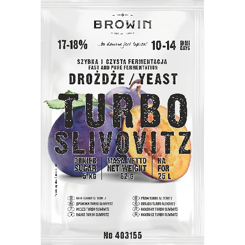 TURBO slivovitz yeast - 2 ['turbo yeast', ' moonshine yeast', ' yeast for moonshine', ' plum moonshine yeast', ' plum moonshine', ' for fruit must', ' fruit must']