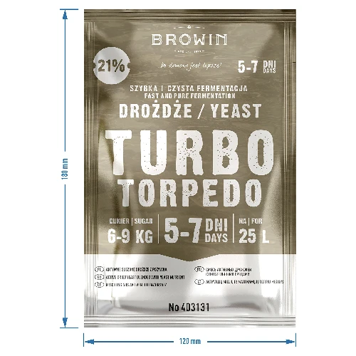 Turbo Torpedo 5-7 days distiller’s yeast, 21% - 7 